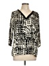 Everly 100% Polyester Ivory 3/4 Sleeve Blouse Size L - photo 1