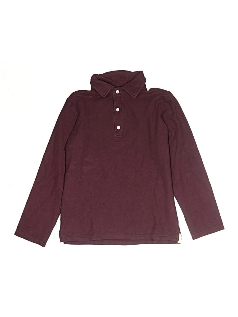 Pre-owned Janie And Jack Kids' Long Sleeve Top Burgundy Tops