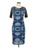 Lularoe Graphic Blue Cocktail Dress Size L - photo 1