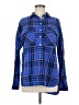 Old Navy 100% Cotton Plaid Blue Long Sleeve Button-Down Shirt Size M - photo 1