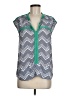 Collective Concepts 100% Polyester Chevron-herringbone Teal Sleeveless Blouse Size M - photo 1
