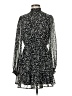 Mi ami 100% Polyester Print Black Casual Dress Size M - photo 1