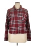 rue21 Plaid Burgundy Long Sleeve Blouse Size 1X - photo 1