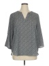 Chaus 100% Polyester Gray 3/4 Sleeve Blouse Size XL - photo 1