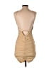 MadRag Solid Tan Cocktail Dress Size M - photo 2
