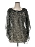 Lilly Lou 100% Polyester Silver Gray 3/4 Sleeve Blouse Size XL - photo 1