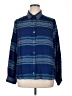 Intro 100% Rayon Stripes Blue Long Sleeve Button-Down Shirt Size XL (estimated) - photo 1