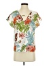 Shein 100% Polyester Tropical Ivory Short Sleeve Blouse Size 2 - photo 1