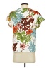 Shein 100% Polyester Tropical Ivory Short Sleeve Blouse Size 2 - photo 2