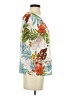 Shein 100% Polyester Tropical Ivory Short Sleeve Blouse Size 2 - photo 4