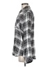 Keren Hart 100% Rayon Plaid Gray Black Long Sleeve Button-Down Shirt Size M - photo 5