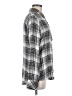Keren Hart 100% Rayon Plaid Gray Black Long Sleeve Button-Down Shirt Size M - photo 4