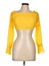 Akira 100% Polyester Yellow 3/4 Sleeve Blouse Size L - photo 1