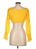 Akira 100% Polyester Yellow 3/4 Sleeve Blouse Size L - photo 2