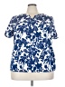 Emery Rose Floral Blue Short Sleeve Blouse Size 4X - photo 1