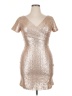 B2 by Jasmine 100% Polyester Metallic Silver Cocktail Dress Size 14 - photo 1