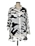 DKNYC 100% Polyester Print White Silver 3/4 Sleeve Blouse Size 1X - photo 1