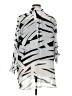 DKNYC 100% Polyester Print White Silver 3/4 Sleeve Blouse Size 1X - photo 2