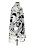 DKNYC 100% Polyester Print White Silver 3/4 Sleeve Blouse Size 1X - photo 4