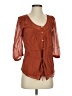 J.Crew 100% Silk Brown 3/4 Sleeve Silk Top Size 0 - photo 1