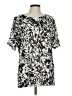 Christopher & Banks 100% Polyester Floral Black Short Sleeve Blouse Size L - photo 1