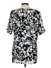 Christopher & Banks 100% Polyester Floral Black Short Sleeve Blouse Size L - photo 2
