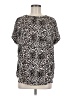 Buffalo by David Bitton 100% Polyester Animal Print Silver Tan Short Sleeve Blouse Size M - photo 1