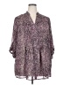 Apt. 9 100% Polyester Animal Print Purple 3/4 Sleeve Blouse Size 2X - photo 1