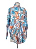 Paolita Print Blue Long Sleeve Button-Down Shirt Size S - photo 1