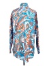 Paolita Print Blue Long Sleeve Button-Down Shirt Size S - photo 2