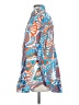 Paolita Print Blue Long Sleeve Button-Down Shirt Size S - photo 5