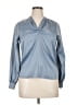Ideology Blue Long Sleeve Blouse Size XL - photo 1
