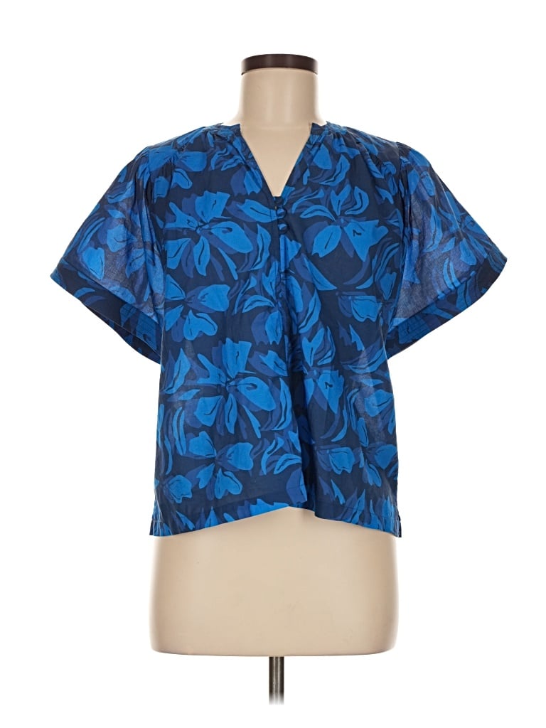 Pre-owned Melissa Nepton Short Sleeve Blouse In Blue