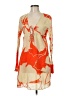 Echo Print Orange Casual Dress Size M - photo 1