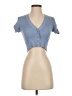 Zara Blue Short Sleeve Henley Size S - photo 1