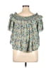 William Rast Teal Short Sleeve Blouse Size 1X - photo 2