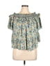 William Rast Teal Short Sleeve Blouse Size 1X - photo 1
