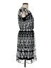 AB Studio 100% Polyester Graphic Black Casual Dress Size M - photo 4