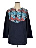 ASHRO Color Block Blue 3/4 Sleeve Blouse Size XL - photo 1