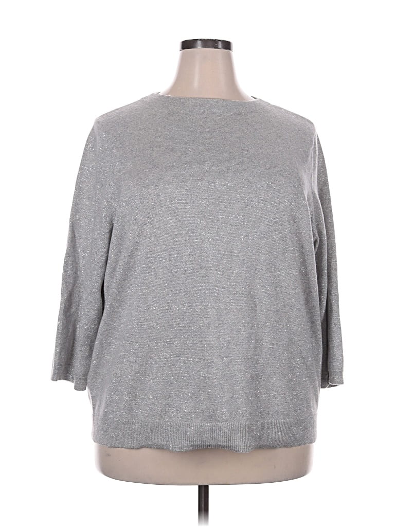Pre-owned Talbots Cashmere Pullover Sweater In Gray