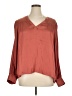 Express 100% Polyester Burgundy Long Sleeve Blouse Size XL - photo 1