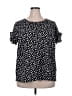 Lane Bryant 100% Polyester Black Short Sleeve Blouse Size 18 - photo 1
