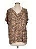 Crescent Drive Animal Print Brown Short Sleeve T-Shirt Size 2 - photo 1