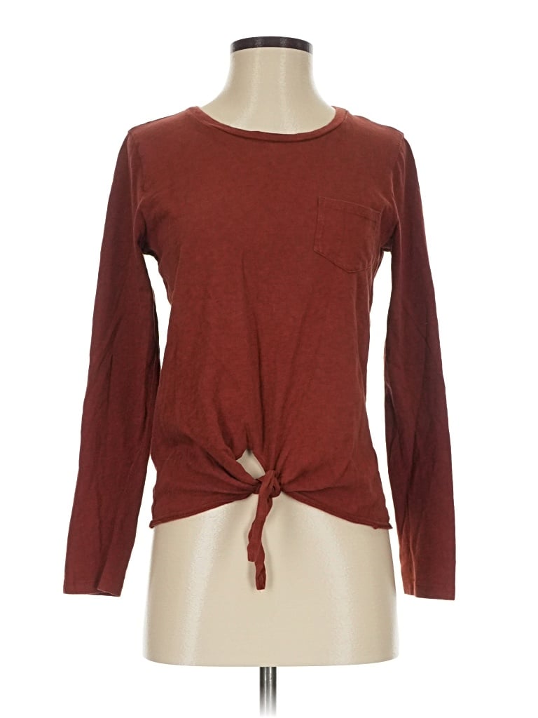 Pre-owned J.crew Mercantile Long Sleeve T-shirt In Burgundy