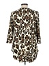 Jules and James Animal Print Brown 3/4 Sleeve Blouse Size L - photo 2
