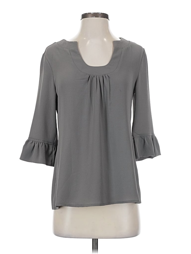 Pre-owned Aryeh 3/4 Sleeve Blouse In Gray
