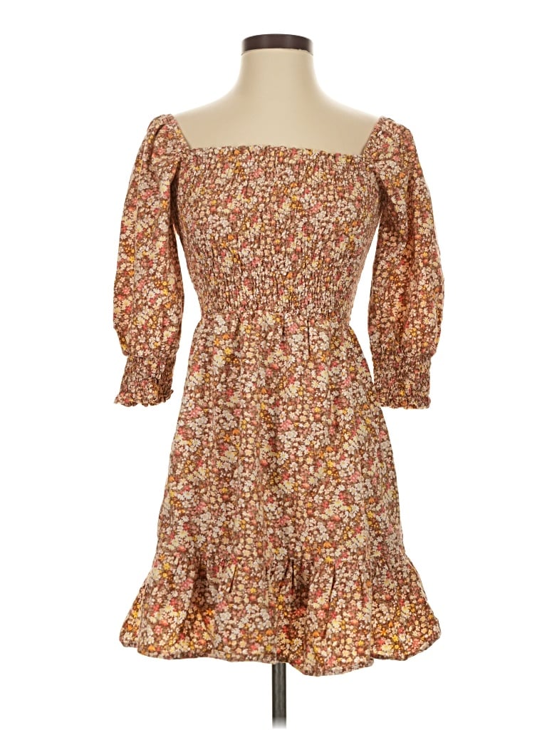 Pre-owned Sim & Sam Casual Dress In Brown