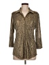 Pure Amici Animal Print Gold 3/4 Sleeve Blouse Size M - photo 1