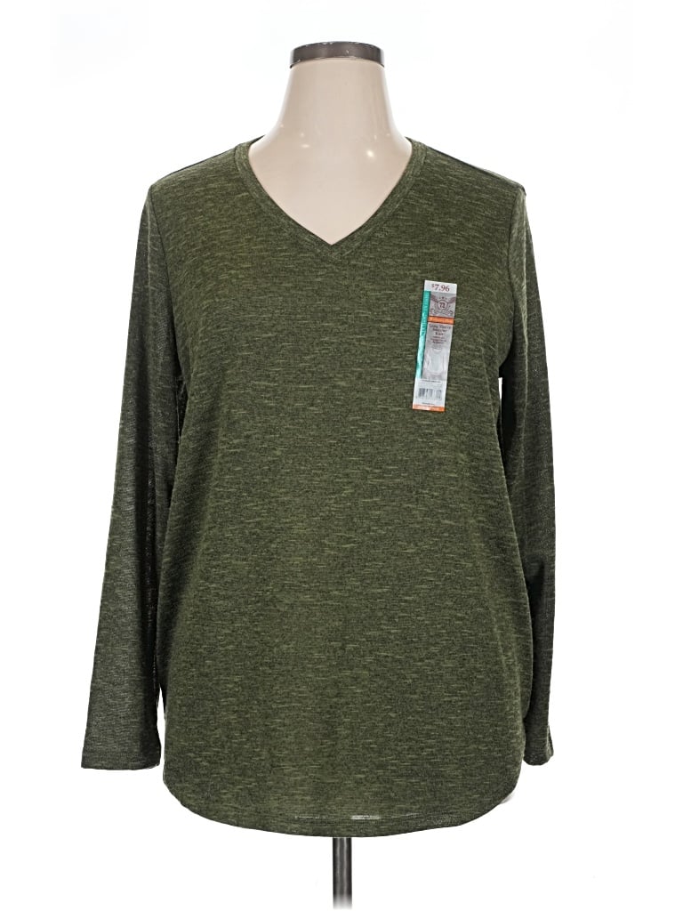 Pre-owned Faded Glory 3/4 Sleeve T-shirt In Green