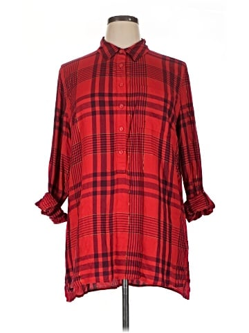 Cato 3/4 Sleeve Button-Down Shirt (view 1)